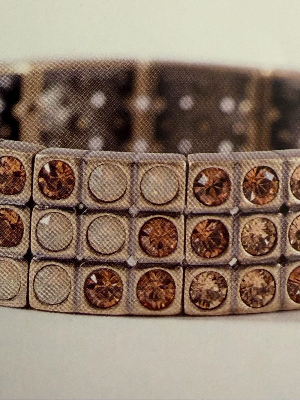 Touchstone Crystal Brown Crystal Stretch Bracelet